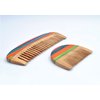 Pure Hands Radiant Rainbow - Handmade Organic Neem Wood Hair Combs Bun Stick & Hair Clip Gift-set With Vibrant Multicoloured Wood Art
