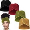 Haysandy 4 Pieces Mesh Hair Wrap for Black Women Mesh Wrap Headband Mesh Wrap Sleeping Wraps for Women's Hair for Face Wash Makeup Hair Accessories Headbands(Black, Wine Red, Khaki, Light Green)