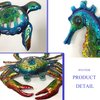 BVLFOOK Metal Sea Turtle Seahorse Crab Beach Themed Bathroom Wall Art Decor, Ocean Themed Wall Decorations for Home Bathroom,10 Inch, Set of 3