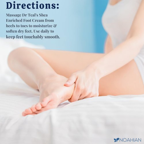 NOAHIAN Pure Epsom Salt Foot Cream Gift Set (2 Pack, 8oz Each) - Foot Lotion with Shea Butter & Aloe Vera Essential Oils, Bundled with Soft and Silky Gel Socks