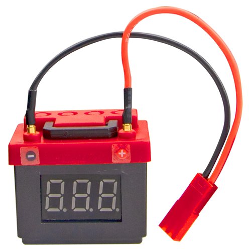HIRCQOO RC Low Voltage Alarm Lipo Battery Tester Simulation Decoration Accessories Compatible with Traxxas TRX4 Axial SCX10 RC4WD D90 Tamiya CC01 Redcat Gen7 1/10 RC Crawler (Black)