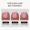 btartboxnails XCOATTIPS Toe Nail Tips - Fit for Big & Long Toenail French Tip Press On Toenails, Brown Soft Gel Toe Press On Nails, 150pcs Soak Off Fake Toe Nails Extensions