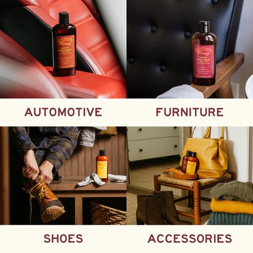 Leather Honey Complete Leather Care Kit - Leather Cleaner + Leather Conditioner + Two Applicator Cloths - Trusted Since 1968 - Leather Care for Auto Interiors, Furniture, Shoes, Bags, & Accessories