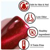 Wimocacy Cat Eye Gel Nail Polish Holographic Glitter Gel Polish Magnetic Nail Polish with Magnet for Salon Nail Art Home DIY (Ruby Red)