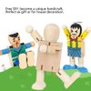 Wood Robot Figures Unfinished Wooden Peg Dolls, 10Pcs People Shapes Figures for DIY Painting Arts Crafts, 4.3x2.6x1.6in Mini Unfinished Doll Bodies Paintable Wood Peg Bodies Figure