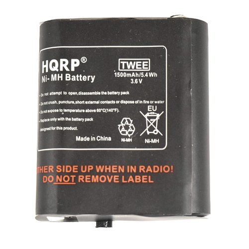 HQRP 1500mAh Battery Pack Compatible with Motorola EM, FV500, FV600, FV800, FV800R, MC, MD, MJ, MR Series Two-Way Radio