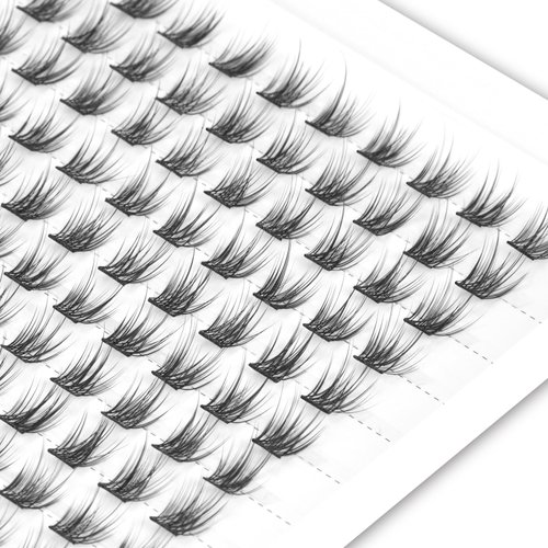 EASITENSION 140 Clusters DIY Eyelash Extension Lash Clusters False Eyelash 3D Effect Individual Natural Lashes Set at Home Eyelash Extension (140 Cross 10mm)