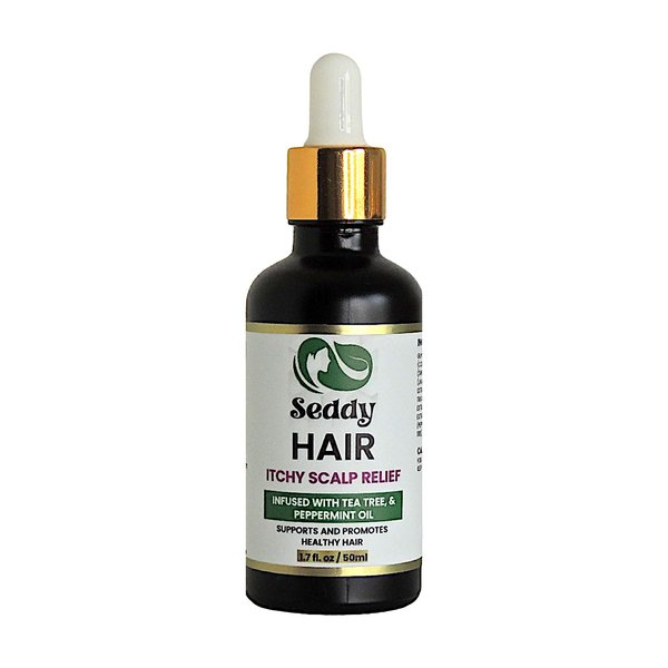 Seddy Itchy Scalp Relief Hair Oil - Scalp Elixir Treatment, Instant Soothe, Anti Dandruff with Tea Tree & Peppermint Oil - Relieve Itchy, Dry Scalp - All Hair Types -For Men, Women, & Kids -1.7 Fl. Oz