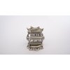 Small mini silver flower metal hair claw clip