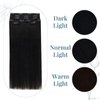 RUNATURE 22 Inch Hair Extensions Clip in Off Black Hair Extensions Clip in Human Hair Double Weft Straight Clip in Hair Extensions Black Human Hair Full Head 120g 7 Pieces
