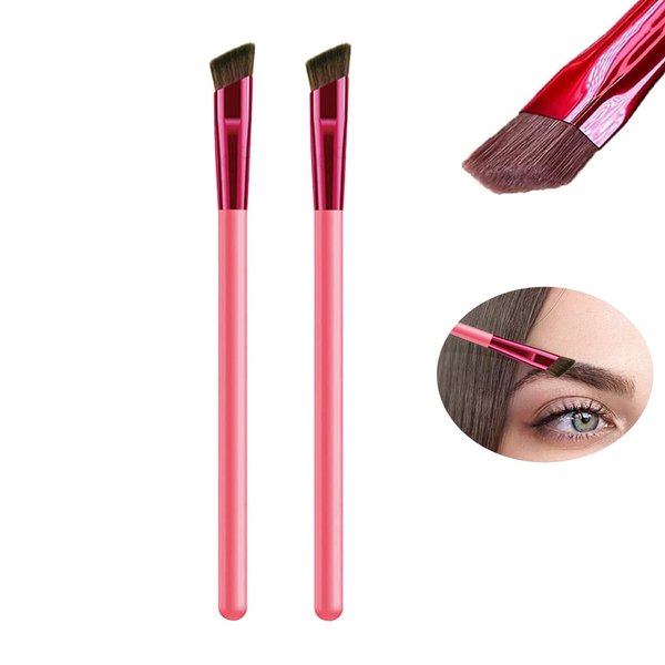 Monirsen 2Pcs Anjoize Eyebrow Pen, Home Eyebrow Care Kit 4D Laminated, Anjoize Eyebrow Brush, 4D Hair Stroke Brow Stamp Brush, EELHOE Eyebrow Brush, Multi Function Ultra-thin Makeup Brush