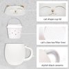 Liywall - Ceramic Tea Mug with Infuser and Lid, Cat Design Handmade Porcelain Tea Cup Strainer With Portable Shockproof Storage Case for Travel Office Home,Wife Girlfriend Gift - White
