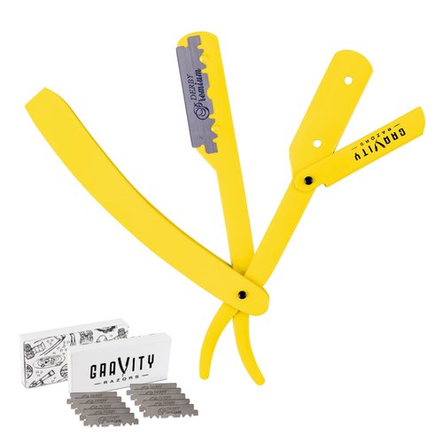 Professional Straight Razor - Minimal Exposure Straight Razor Kit with 10 Gravity Premium Blades, 5mm Exposed ("The OG")