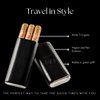 Mantello Black Leather Cigar Case with Interior Cedar Lining