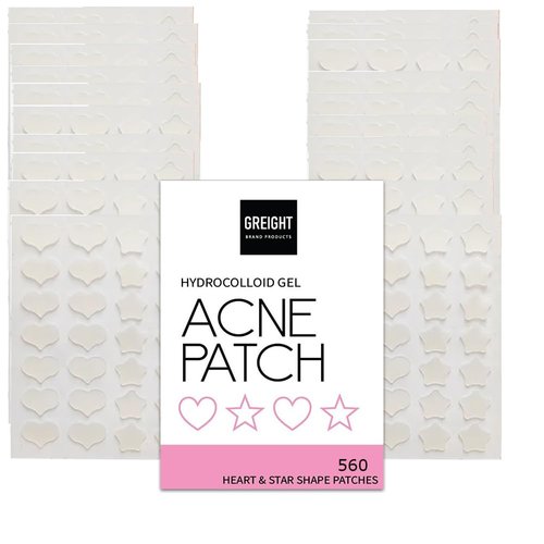 Hydrocolloid Acne Pimple Patch Heart and Star Shape 560 Patches - Acne Treatment For Breakout, Conceals Acne, Reduces Pimples and Blackheads