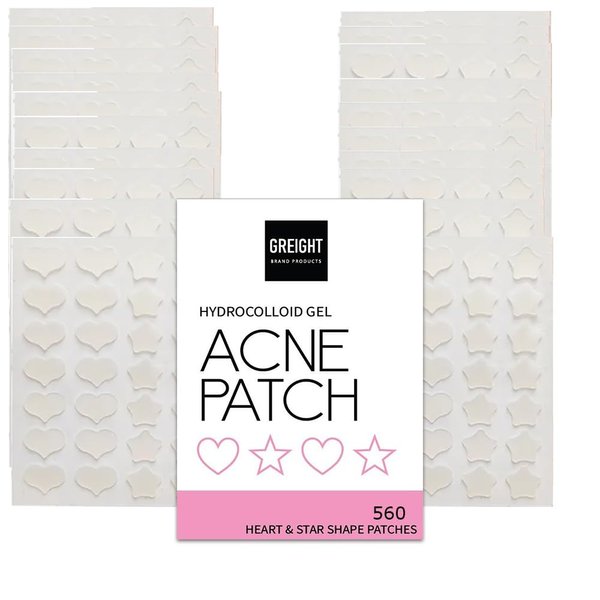 Hydrocolloid Acne Pimple Patch Heart and Star Shape 560 Patches - Acne Treatment For Breakout, Conceals Acne, Reduces Pimples and Blackheads