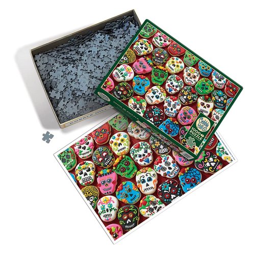 Cobble Hill 1000 Piece Puzzle - Sugar Skull Cookies - Sample Poster Included