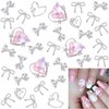 ANCIRS 28pcs 3D Nail Art Charms, Star Bowknot Heart Shaped Shiny Rhinestone Pearl Nail Jewelry Charms for Women Girls, Nail Gems for Acrylic Nails, Nail Art Decoration, Crafting Design