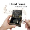 Hcaredee Music Box Gifts for Grandma You are My Sunshine Hand Crank Engraved Wooden Musical Boxes Sunflower Gift for Grandmother on Birthday Christmas Mothers Day(Black)