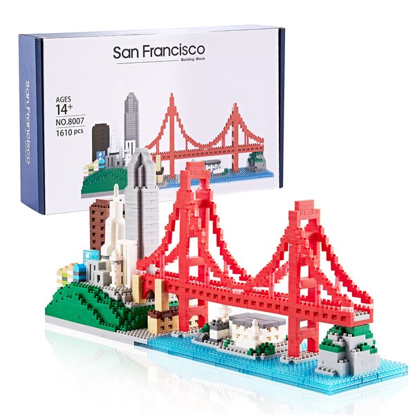 LUKHANG San Francisco Skylines Building Set Model Kit - Engaging Architecture Gift for Kids & Adults, Micro Mini Blocks, 1610pcs+ | Aesthetically Pleasing, Fun & Compact