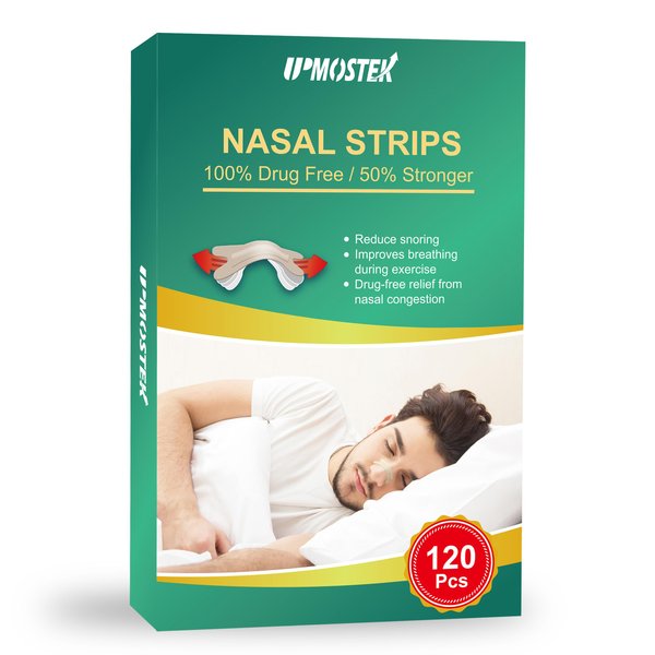Nasal Strips for Snoring, 120 Count Extra Strength Nose Strips for Breathing, Sleep Snore Strips for Men Women, Relieve Nasal Congestion Due to Colds & Allergies, Anti Snoring - Tan