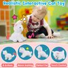 HCdoujoy White Plush Robot Cat Stuffed Animal Interactive Cat Robot Toy, Robotic Cat Barking Meow Kitten Touch Control, Animated Kitty Cat Pet, Robot Kitty Toy for Baby Birthday H:12"