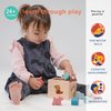 Mentari Toys - Bambino Shape Sorting Cube - Wooden Shape Sorter Toy - Activity Toy with 8 Shapes and Sliding Lid - Toddler Educational Toy - Age 2+