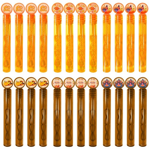 24PACK Thanksgiving Bubble Wands, Mini Bubble Wands for Fall Party Favors, Autumn Gift Toys for Girls Boys Kids Toddler Adults, Party Bag Stuffers Goodie Bag Filler, Friendsgiving Classroom Prizes