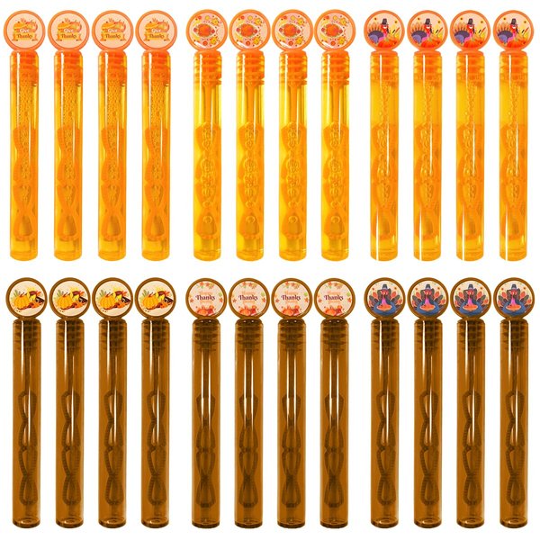 24PACK Thanksgiving Bubble Wands, Mini Bubble Wands for Fall Party Favors, Autumn Gift Toys for Girls Boys Kids Toddler Adults, Party Bag Stuffers Goodie Bag Filler, Friendsgiving Classroom Prizes