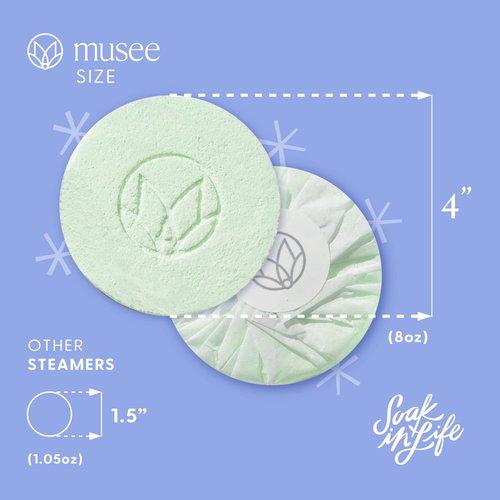 Musee Shower Steamers - Eucalyptus and Mint | Relaxing Shower Birthday Gifts for Women, Mom and Men| Bubble Bath for Women|Hand Made in The USA | 4 Shower Steamers Aromatherapy