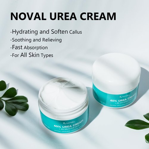 NOVAL Pedicure Supplies Urea Cream 40% plus Salicylic Acid 2%, Foot Cream for Dry Cracked Heels Feet Knees Elbows Hands