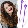 Pndeyo 100pcs Brush Hair Roller Pick, Plastic Hair Roller Locking Tools, Hair Curler Roller Pin Rod Crochet Accessories for Women Girls Hair Curling Styling- Purple