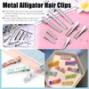 Swpeet 160Pcs Hair Clips for Silicone Resin Molds, 5 Patterns Metal Hair Barrettes Alligator Hair Clips Duck Bill Hair Clips Flat Top Single Prong Hairpins for Making Acrylic Resin Hair Clips