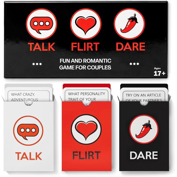 ARTAGIA Romantic Game for Couples - Date Night Ideas Girlfriend, Boyfriend, Newlywed, Wife or Husband. 3 Games in 1: Talk, Flirt, Dare. Reignite and Deepen Relationship with Your Partner.