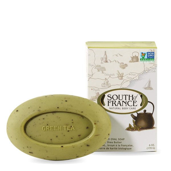 South of France Natural Bar Soap, Green Tea, 6 Ounce