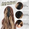Hair Ponytail Extension 26" Claw Clip In Ponytail Hair Extensions Jaw Clip in Long Curly Wavy Pony Tails Hair Extension Natural Looking Synthetic Hair piece for Women Dark Brown To Blonde