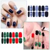WOKOTO 16 Sheets Gradient Mable Nail Stickers Full Nail Polish Wraps Stickers for Women Girls Gel Nail Strips Stick On Nails Polish Strips with Nail File Nail Gel Stickers Full Finernail Stickers