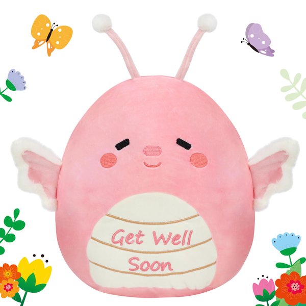 Hopearl Butterfly Plush Toy, Adorable Pillow Stuffed Animal, Smooth Plushies Pillow, Cute Get Well Soon Gift, Soft Toy for Kids