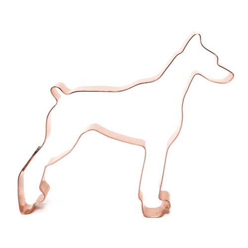 Doberman Pinscher Dog Breed Cookie Cutter 4.5 x 4.5 x 0.75 inches - Handcrafted Copper Cookie Cutter by The Fussy Pup