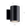 Kichler Cylinders 7" Outdoor Wall Sconce in a Black, 1-Light Exterior Wall Light, Cylinder Fixture, (7" H x 5" W), 9234BK