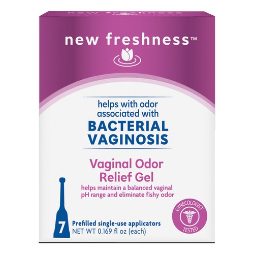 New Freshness Vaginal Odor Relief Gel for Odor Associated with Bacterial Vaginosis, Prefilled Vaginal Suppositories with Gel, 7 Ct