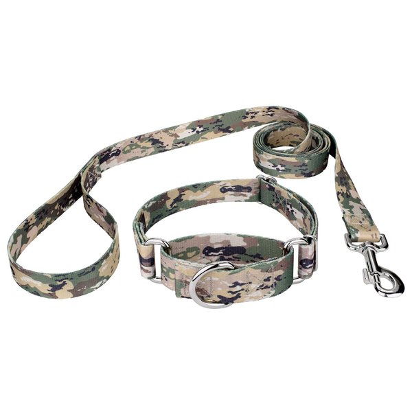 Country Brook Petz - Mountain Viper Camo Martingale Dog Collar and Leash - Camouflage Collection Featuring Rugged Designs (1 Inch, Medium)