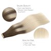 WENNALIFE Tape in Hair Extensions Human Hair, 20pcs 50g 18 inch Sandy Brown to Platinum Blonde Remy Hair Extensions Straight Human Hair Tape in Extensions Skin Weft Tape Extensions Human Hair