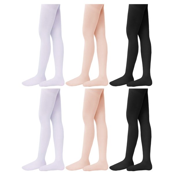 6 Pairs Girls Dance Tights Ballet Dance Tight Soft Toddler Dance Tights for Toddler Girls Favor (Color Set 1, M)