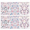 ROFIBUT 4th of July Nail Art Stickers Independence Day Nail Decals 3D Self-Adhesive Patriotic Flags Balloon Star Nail Stickers Cute Blue Red Firework Flame Nail Art Supplies for Women Girls 6 Sheets