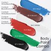 FREEORR 3 Colors Face Body Paint Stick, Eye Black Baseball Sticks Face Paint for Baseball/Football/Halloween/Costume Parties Accessories Vampire/Witch/Clown Makeup Face& Body Paint -White/Black/Green