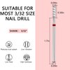C12rtive Nail Drill Bits Diamond Carbide Spiral Cylinder Cuticle Remover Bit,3/32" Shank,Threaded Professional Diamond Carbide Nail Drill Bit for Acrylic Gel Nails,Home Salon & DIY(Fine)