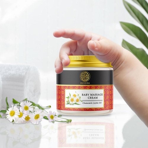 Buddha Natural Baby Massage Cream - Ayush Certified - Chemical Free - Moisturizes And Soothes Dry Skin With Natural Ingredients - Dermatologically Tested (75 G (Pack Of 1))