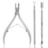 Nail Cuticle Trimmer, Cuticle Pusher, Cuticle Nipper, Cuticle Cutter, Cuticle Tools Set 3 PCS, Cuticle Remover Tool, Professional Cuticle Clipper for Women