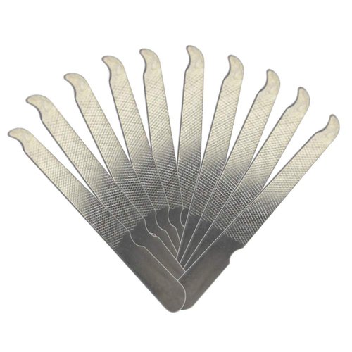 10PCS Silver Stainless Steel Double-Sided Nail Files with Curved Tip Nail Polish File Buffer Fingernails Toenails Manicure File for Hand and Foot Care
